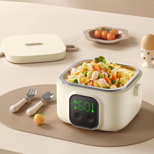 Elektrinis pietų dėžutės maisto šildytuvas, įkraunamas, 500 ml, izoliacinis režimas, nešiojamas, išmanus, pastovios temperatūros dubuo stovyklavimui