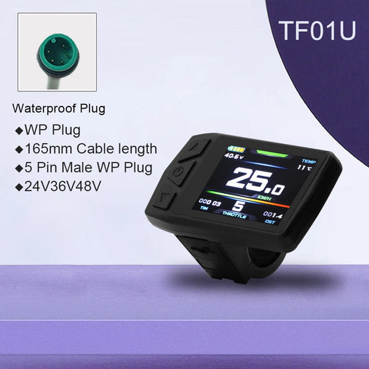 24V/36V/48V E-Bike LCD Screen with USB Port – Compatible with Kunteng (KT) Controllers