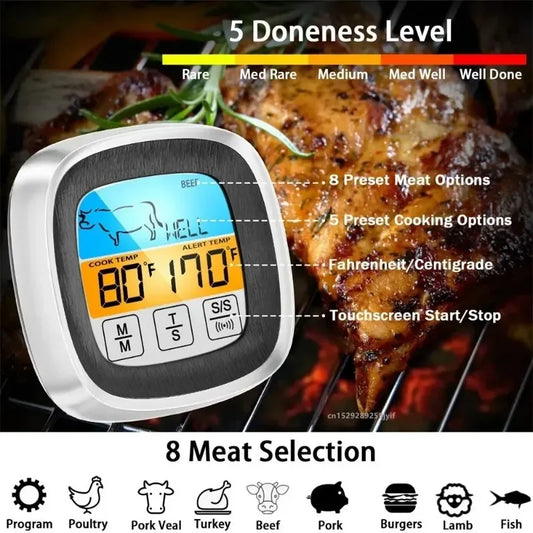 Digital Meat Kitchen Thermometer Stainless Meat Temperature Thermometre Probe Oven Cooking BBQ Temperature Meter