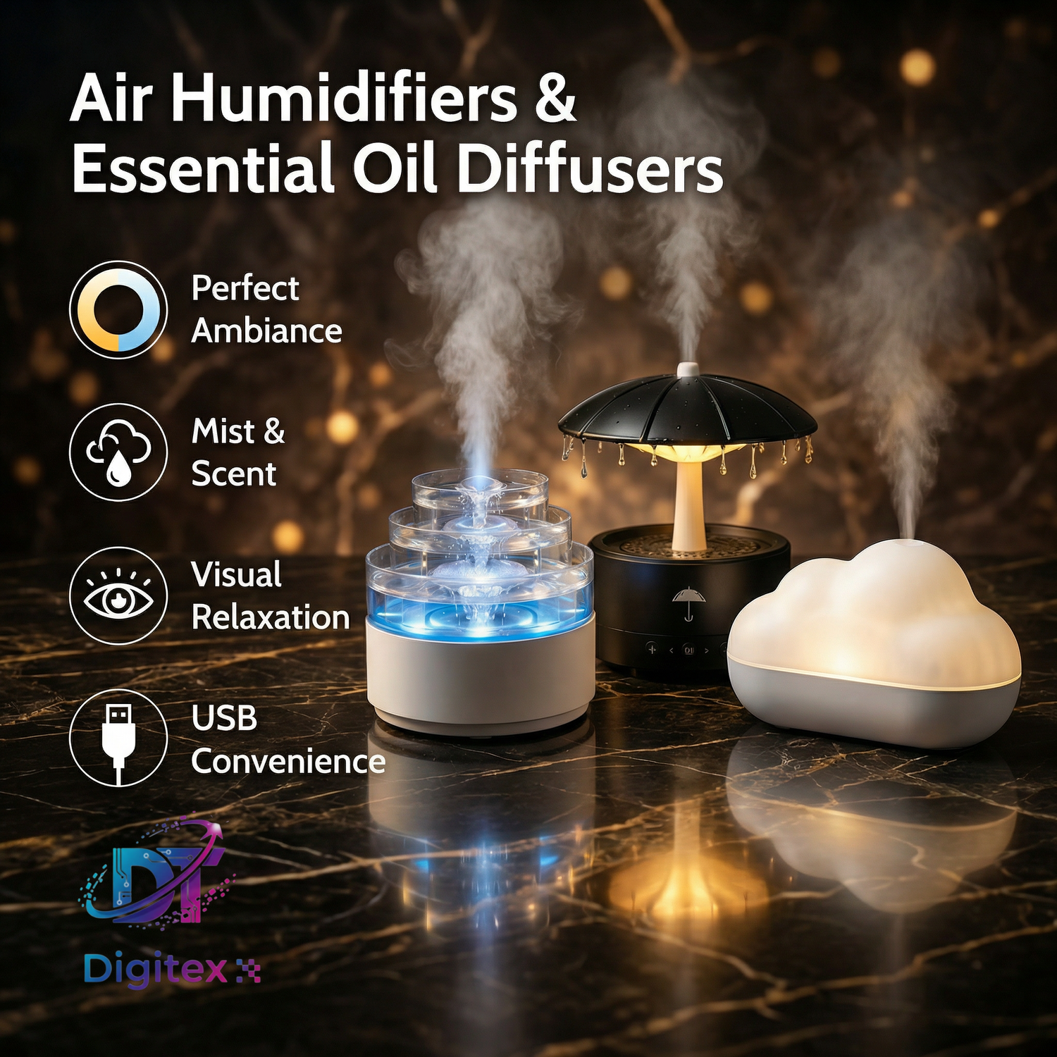 Air Humidifiers & Essential Oil Diffusers