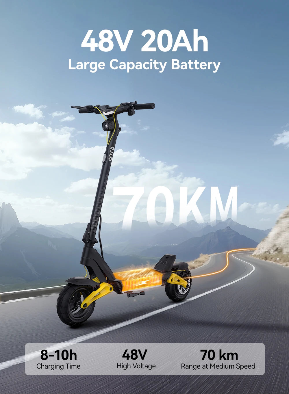 OOTD S10 Electric Scooter – 10" Tires, 1400W, Dual Suspension, 70 km Range