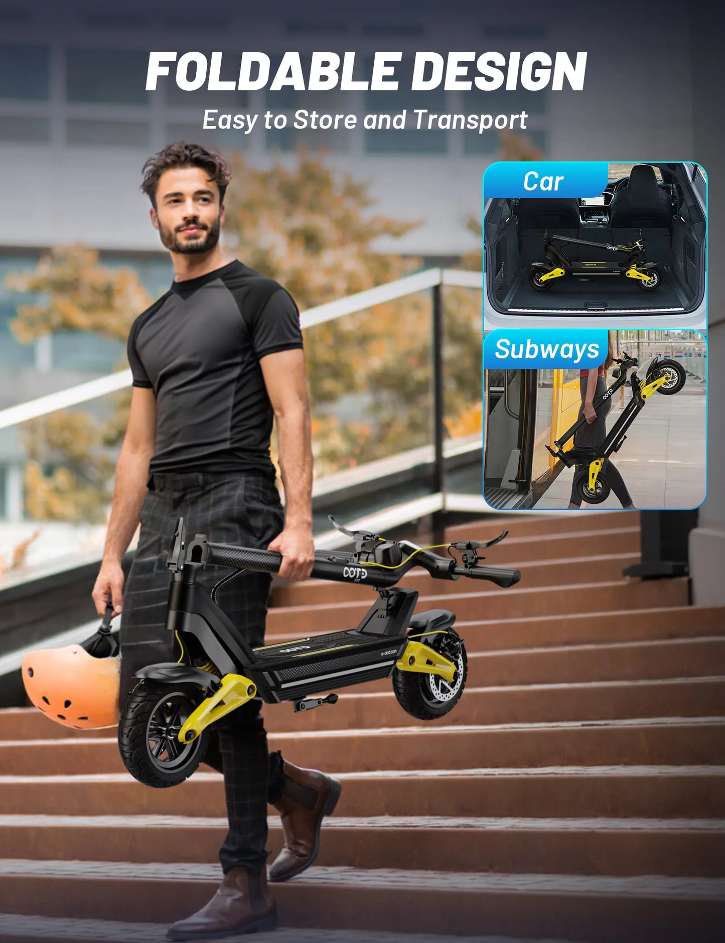 OOTD S10 Electric Scooter – 10" Tires, 1400W, Dual Suspension, 70 km Range