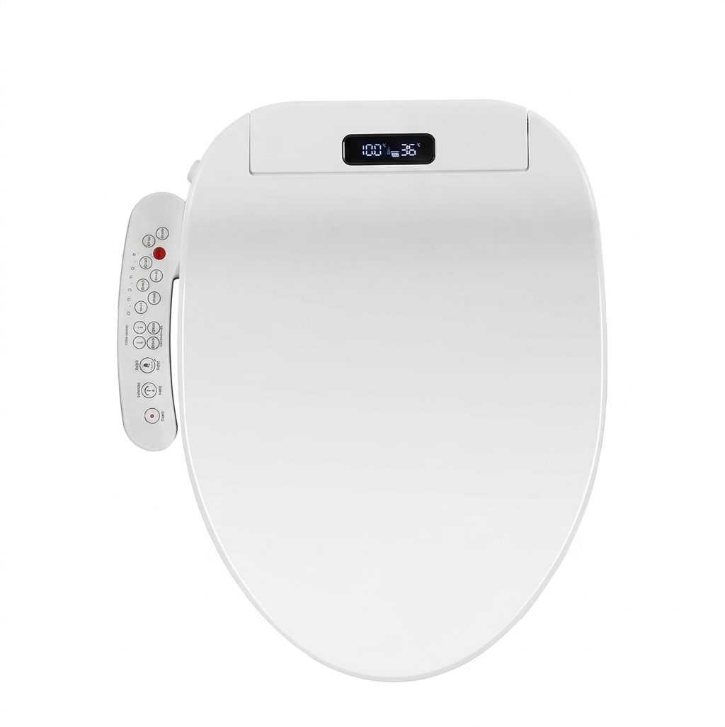 Smart Heated Bidet Toilet Seat with Remote & LED Display – Instant Warm Water, Air Dryer & Eco Mode