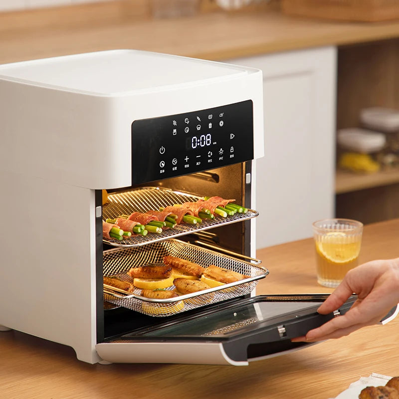 1400 W 9 viename namų naudojimui skirta gamintojo oro gruzdintuvė, 15 l nerūdijančio plieno „Ayr“ gruzdintuvė, konvekcinė krosnelė be aliejaus