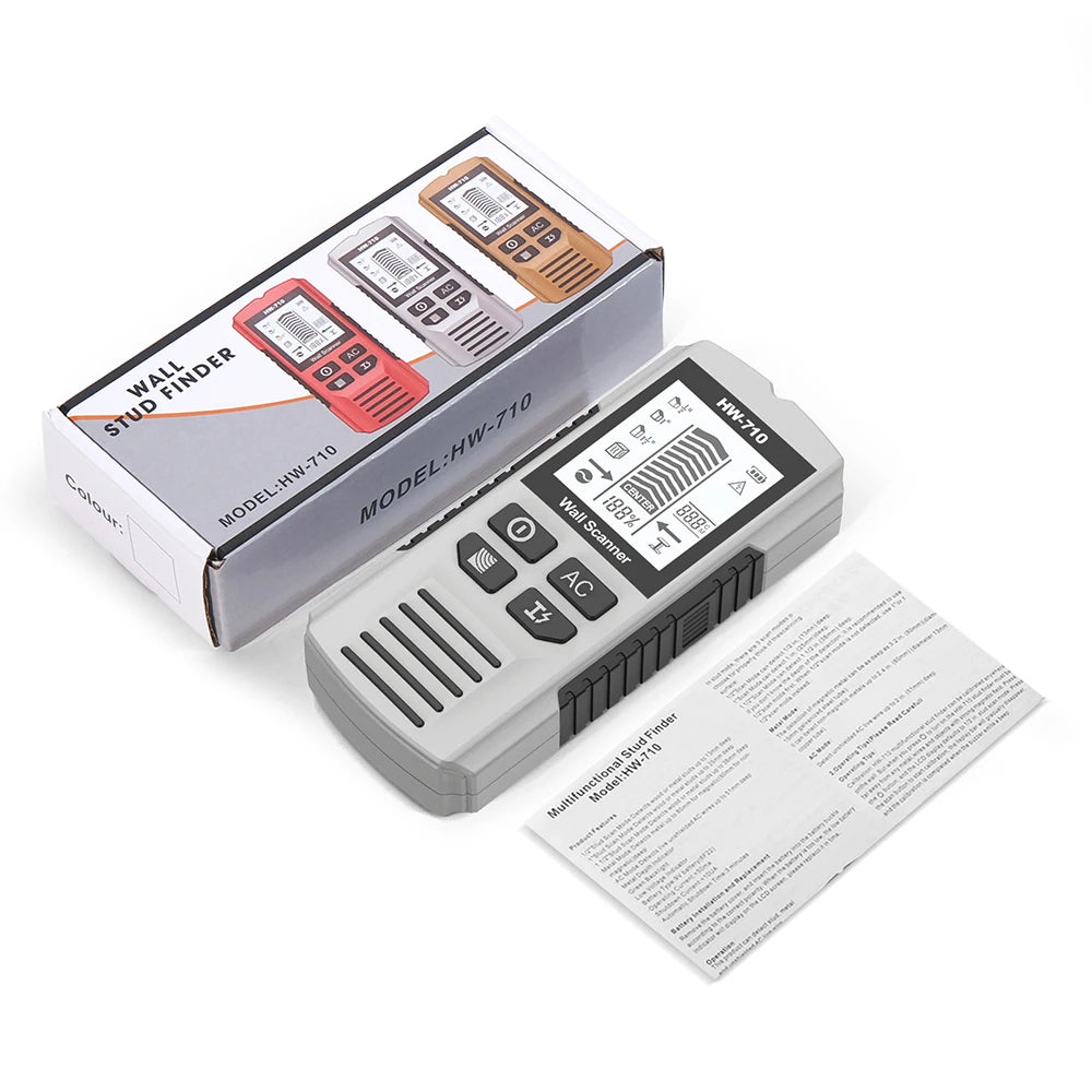5 in 1 Wall Metal Detector Depth Wall Stud Finder Metal Wood Studs AC Voltage Live Wire Detect Wall Scanner Electric Box  Finder