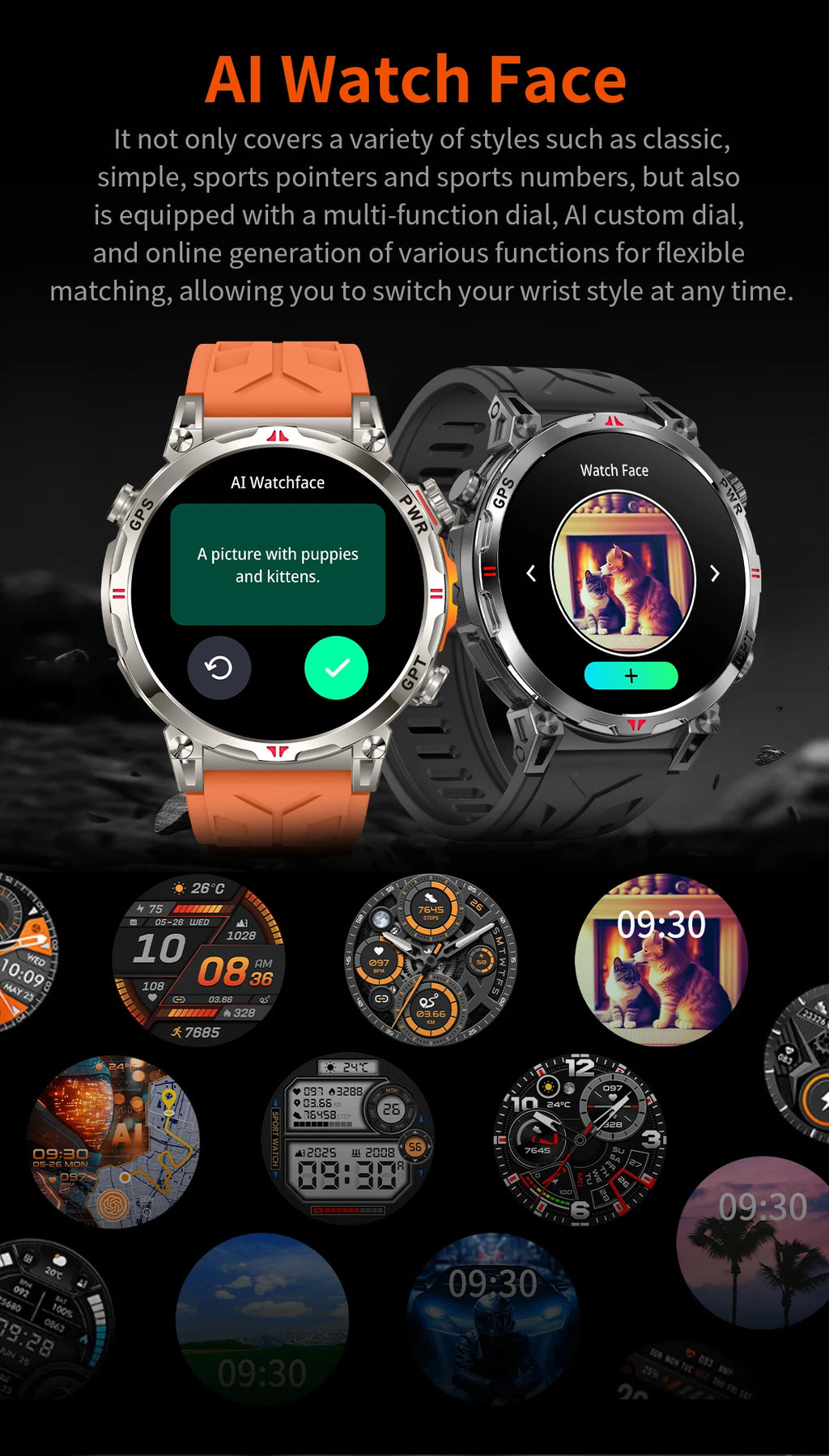 2026 m. Naujas „T-REX 3“ GPS sportinis išmanusis laikrodis vyrams, kompasas, 10 ATM, atsparus vandeniui, 24/7 sveikatos stebėjimas, pokalbiai, GPT, „Bluetooth“ skambučiai, išmanusis laikrodis