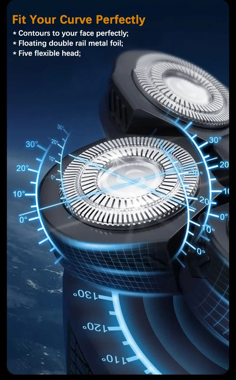 5 IN 1 elektrinis skustuvas, elektrinis skustuvas, įkraunamas skutimosi aparatas vyrams, barzdos skustuvas, drėgnas ir sausas, dvigubo naudojimo, vandeniui atsparus, greitas įkrovimas