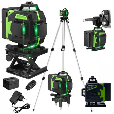 16 linijų lazerinis nivelyras, žalios linijos, savaime išsilyginantis, 360 laipsnių horizontalus ir vertikalus, profesionalus pastato mini lazerinis nivelyras