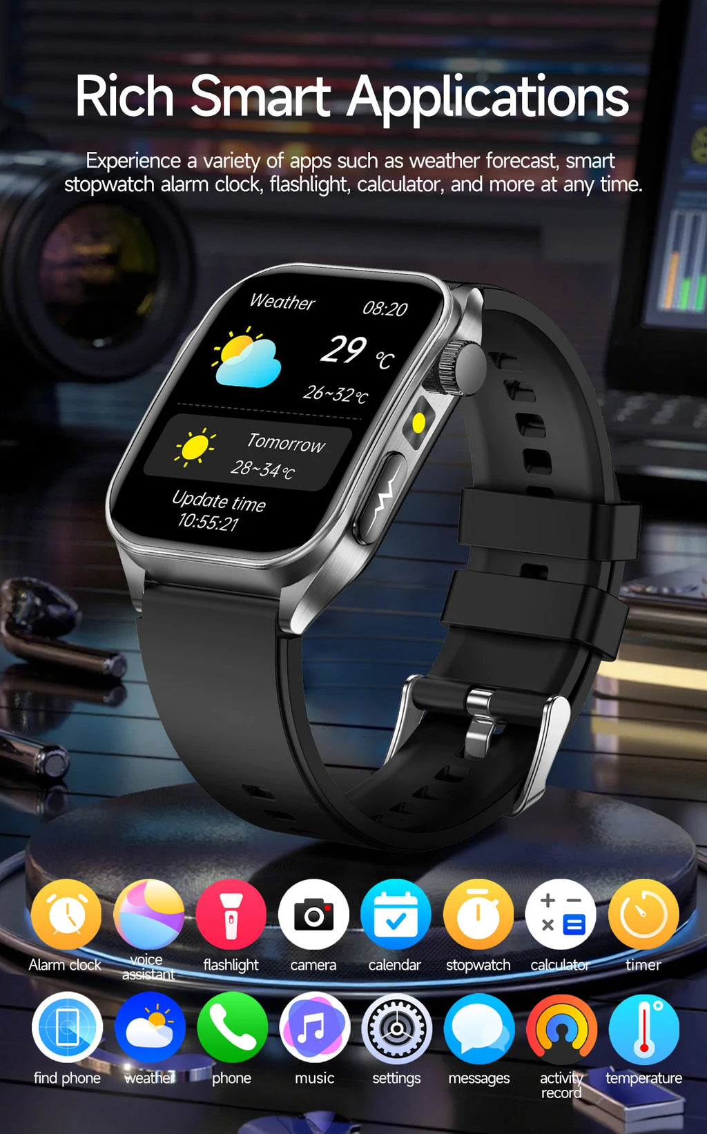 2026 m. Naujas dirbtinio intelekto mokslas Diagnostika EKG Sveikata Išmanusis laikrodis Vyrams Kraujospūdis Lipidai Šlapimo rūgštis Lazerinė terapija Sveikata Išmanioji apyrankė Vyrams