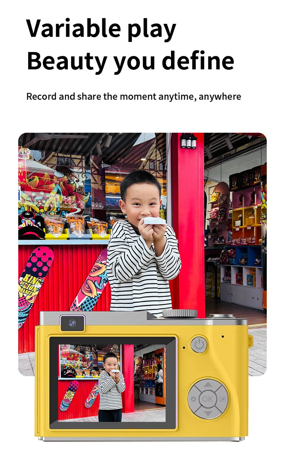 4K Digital Camera 48MP Kid Camera Autofocus Vlogging Camera 2.4inches Flip the screen 180 ° for Kid Adult Beginners Portable Cam