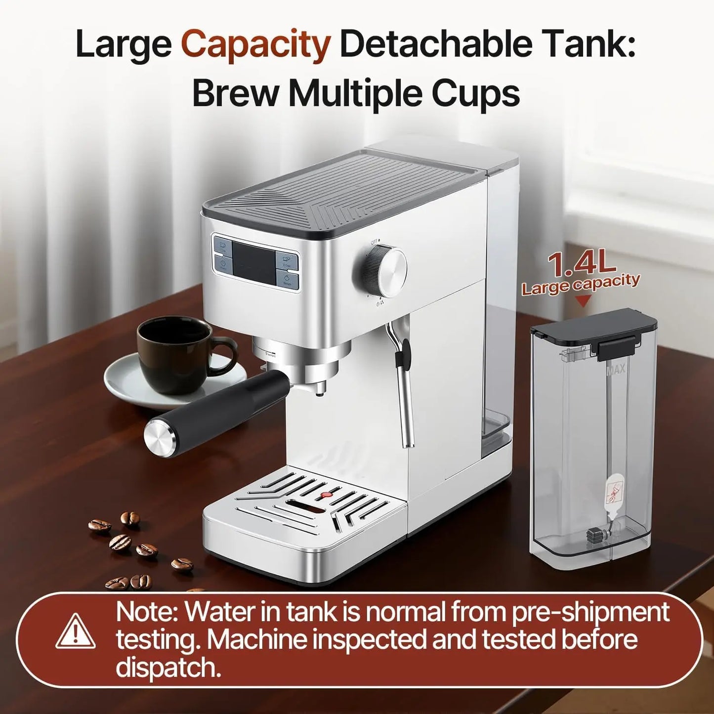 20-Bar Espresso Coffee Machine 1450W