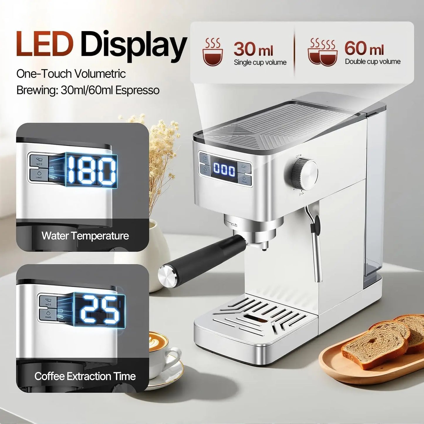 20-Bar Espresso Coffee Machine 1450W