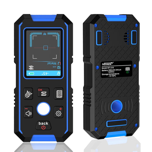 NOYAFA NF-518 metalo detektorius su apšvietimu, juodas, kintamos srovės, medinių smeigių ieškiklis, kabelių laidai, gylio sekiklis, požeminis sienų skaitytuvas, LCD HD ekranas