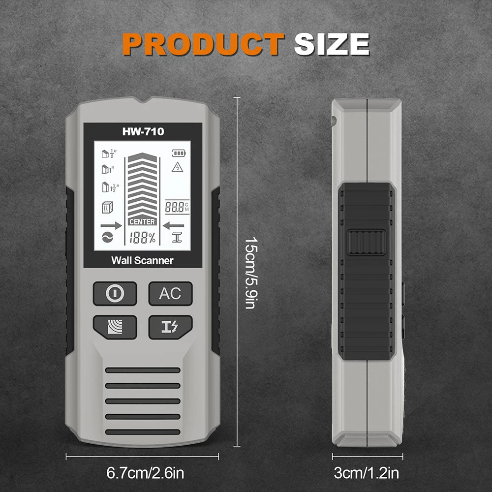 5 in 1 Wall Metal Detector Depth Wall Stud Finder Metal Wood Studs AC Voltage Live Wire Detect Wall Scanner Electric Box  Finder