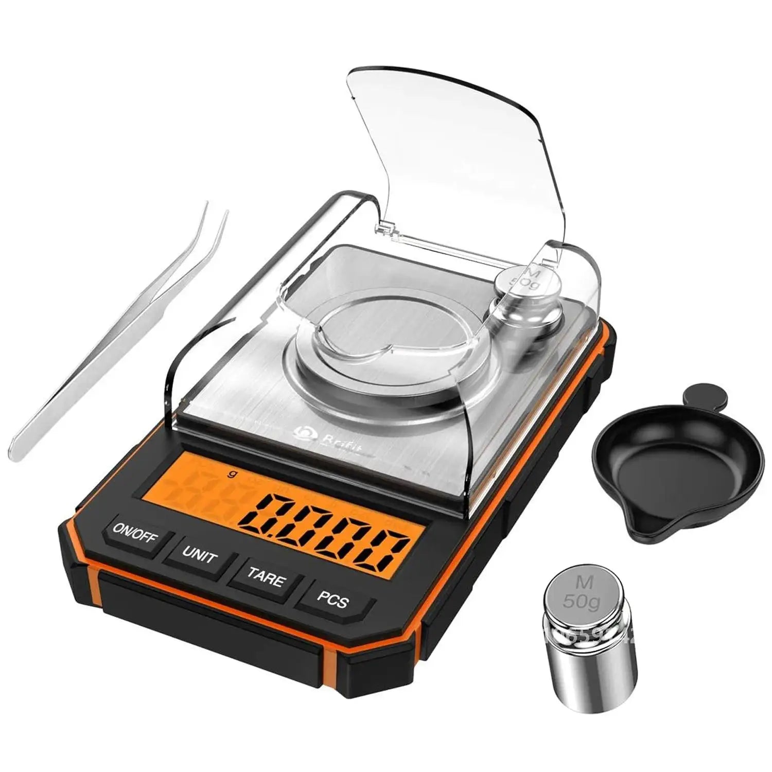 Портативные цифровые миллиграммовые весы на 50 г, точная градуировка 0,001 г, профессиональные карманные весы с калибровочными гирями на 50 г и пинцетом.