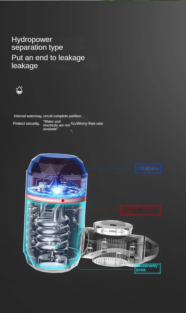 3000W Electric Tankless Instant Hot Water Heater Faucet for Kitchen with Temperature Display Hot Cold Tap