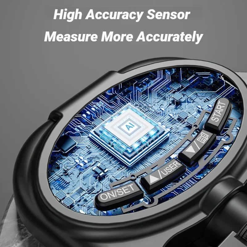 Измеритель силы хвата с ЖК-экраном 265 фунтов/120 кг для мужчин и женщин, цифровой ручной динамометр для тренировок, перезаряжаемый, двойного назначения.