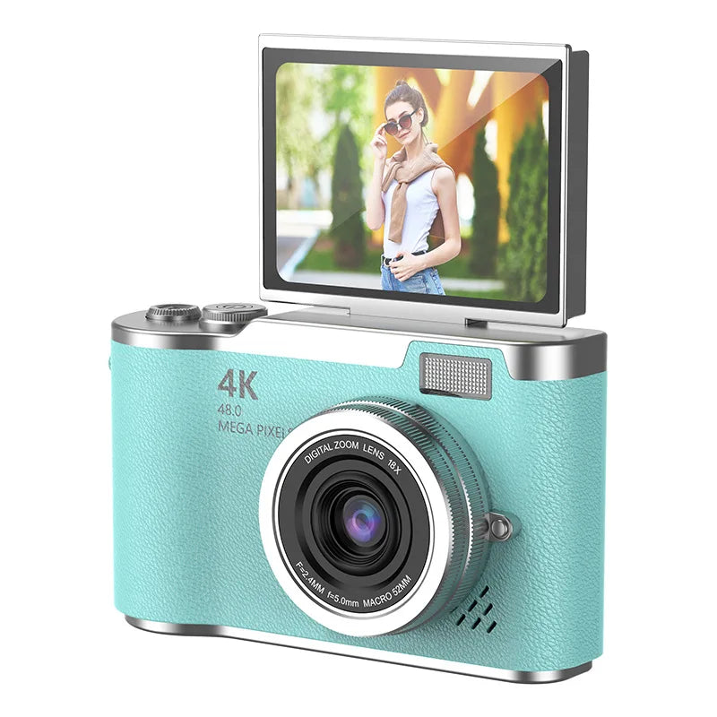 4K Digital Camera 48MP Kid Camera Autofocus Vlogging Camera 2.4inches Flip the screen 180 ° for Kid Adult Beginners Portable Cam