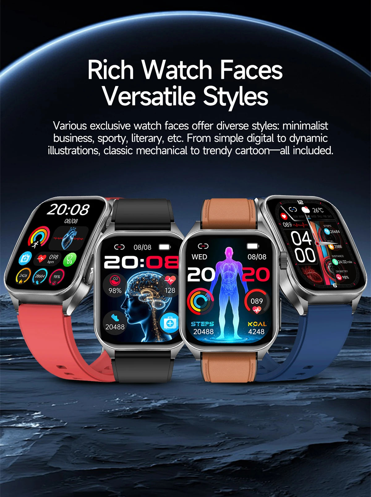 2026 m. Naujas dirbtinio intelekto mokslas Diagnostika EKG Sveikata Išmanusis laikrodis Vyrams Kraujospūdis Lipidai Šlapimo rūgštis Lazerinė terapija Sveikata Išmanioji apyrankė Vyrams