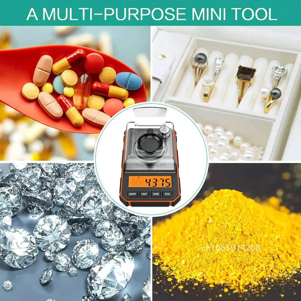 Портативные цифровые миллиграммовые весы на 50 г, точная градуировка 0,001 г, профессиональные карманные весы с калибровочными гирями на 50 г и пинцетом.