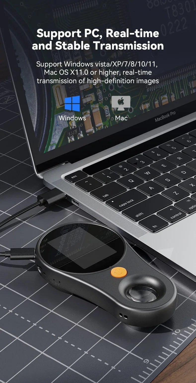 2.0inch 500X Digital Microscope 1080P Video Coin Microscopio with Magnifying Glass Wiht 8Leds for Electronics Repair