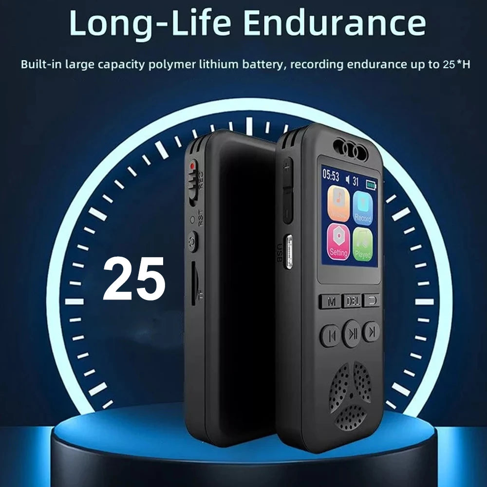 128 GB skaitmeninis balso įrašymo įrenginys, 1536 KBPS, profesionalus garso diktofonas, balsu aktyvuojamas garso įrašymas, WAV MP3 grotuvas susitikimams