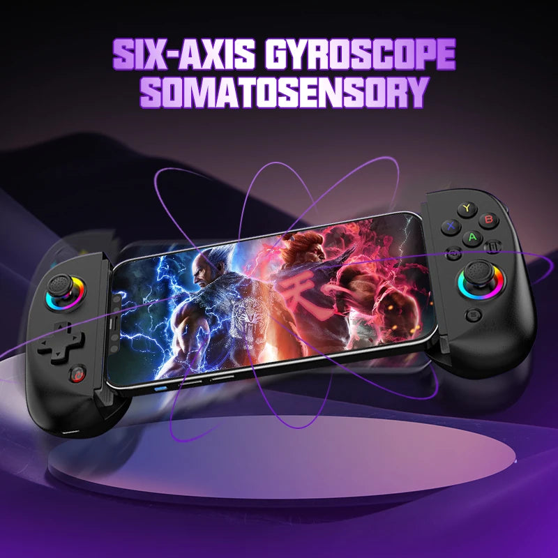 VILCORN D8 Dual Hall RGB Gaming Controller – Telescopic Bluetooth Gamepad for Android, Switch, PS4, PC & Streaming