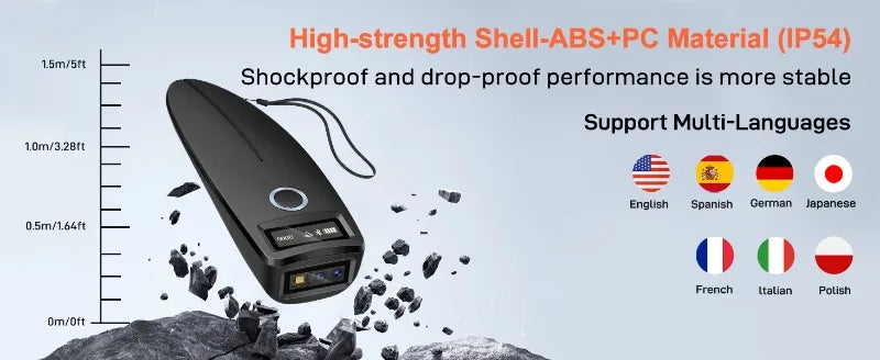 2D brūkšninių kodų skaitytuvas „Bluetooth 2.4G“ belaidis 1D 2D QR kodo skaitytuvas, mini nešiojamas kišeninis skaitytuvas, „iOS“, „Android“ kompiuteris, skirtas mobiliesiems mokėjimams