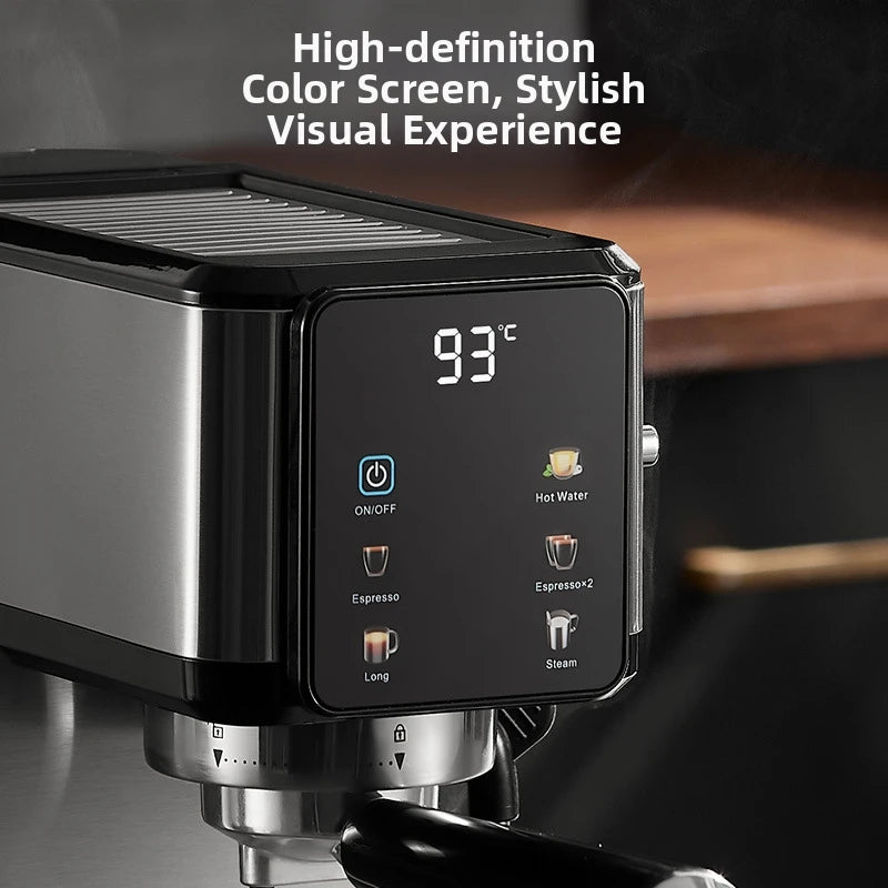 20Bar Touch Screen Espresso Machine, Stainless Steel Coffee Maker with Milk Frother Touch Screen BPA-Free & Easy Clean