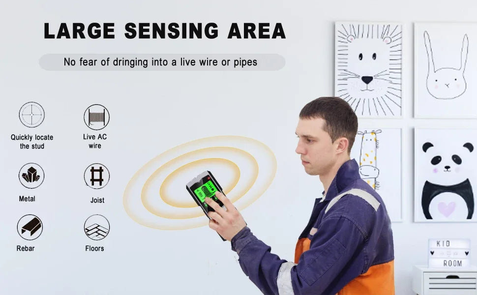 5 in 1 LCD Electronic Detector Edge Center Wood Current Metal AC Live Wires Detection SH402 Wall Stud Finder Sensor Wall Scanner