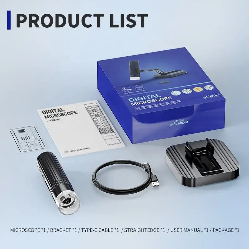 1000X Magnification Digital Microscope 1080p USB Electron Microscopios 8 LED Light Video Photo for Electronics Repair PCB PC