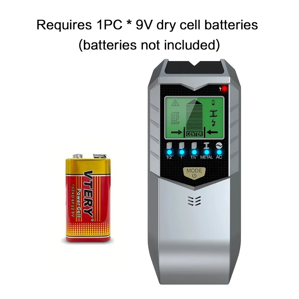Многофункциональный ручной металлоискатель 5-в-1 для поиска металла, проводов, деревянных балок и электрических токов, точный инструмент для измерения параметров стен.