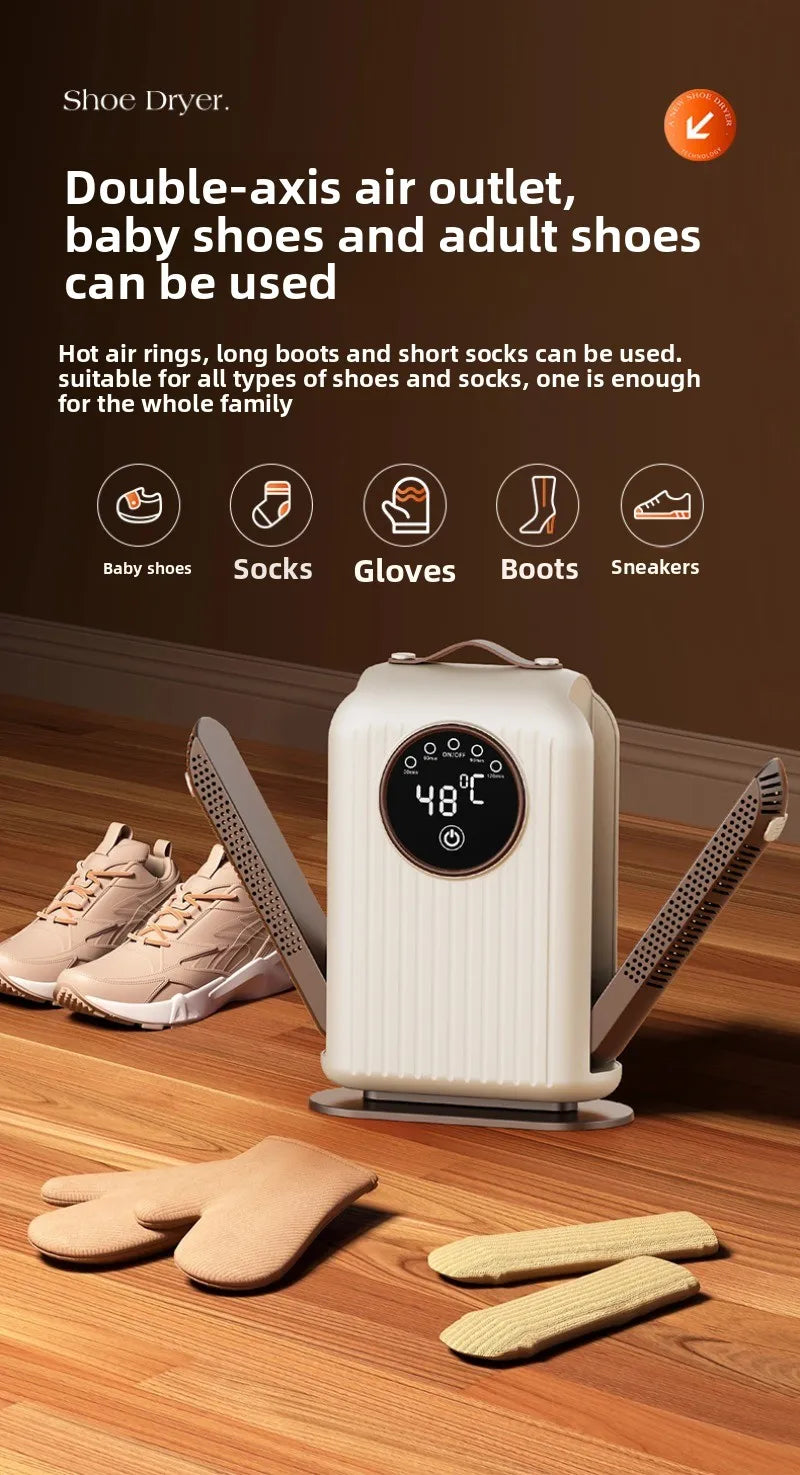 2025 NEW Electric Footwear Dryer: For Shoes & Boots, Quick Dry, Deodorizer, Waterproof, with Timer & 48℃ Constant Temperature
