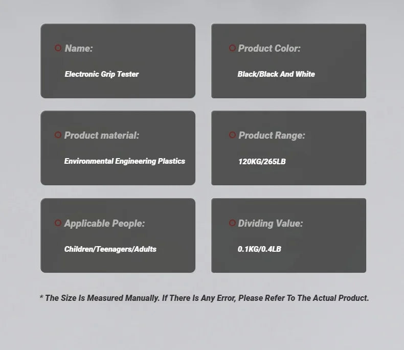 Измеритель силы хвата с ЖК-экраном 265 фунтов/120 кг для мужчин и женщин, цифровой ручной динамометр для тренировок, перезаряжаемый, двойного назначения.