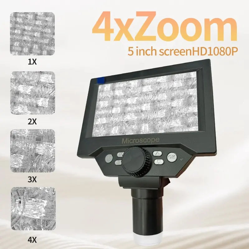 5.5" LCD Digital Microscope 1000X 1080P Coin Microscope Magnifier with Stand Soldering Microscope for Electronics Repair