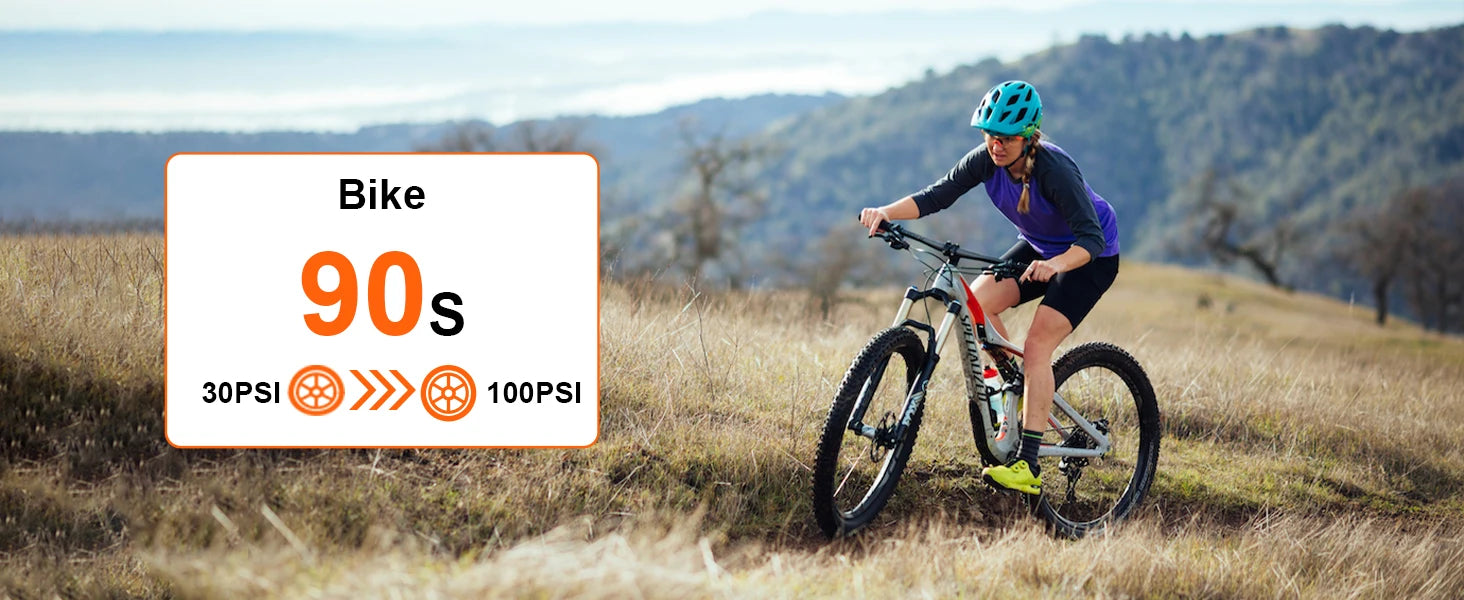 160 PSI nešiojamas padangų pripūtimo oro kompresorius su padangų slėgio matuokliu automobilių, dviračių, motociklų padangoms, kamuoliams ir kt.