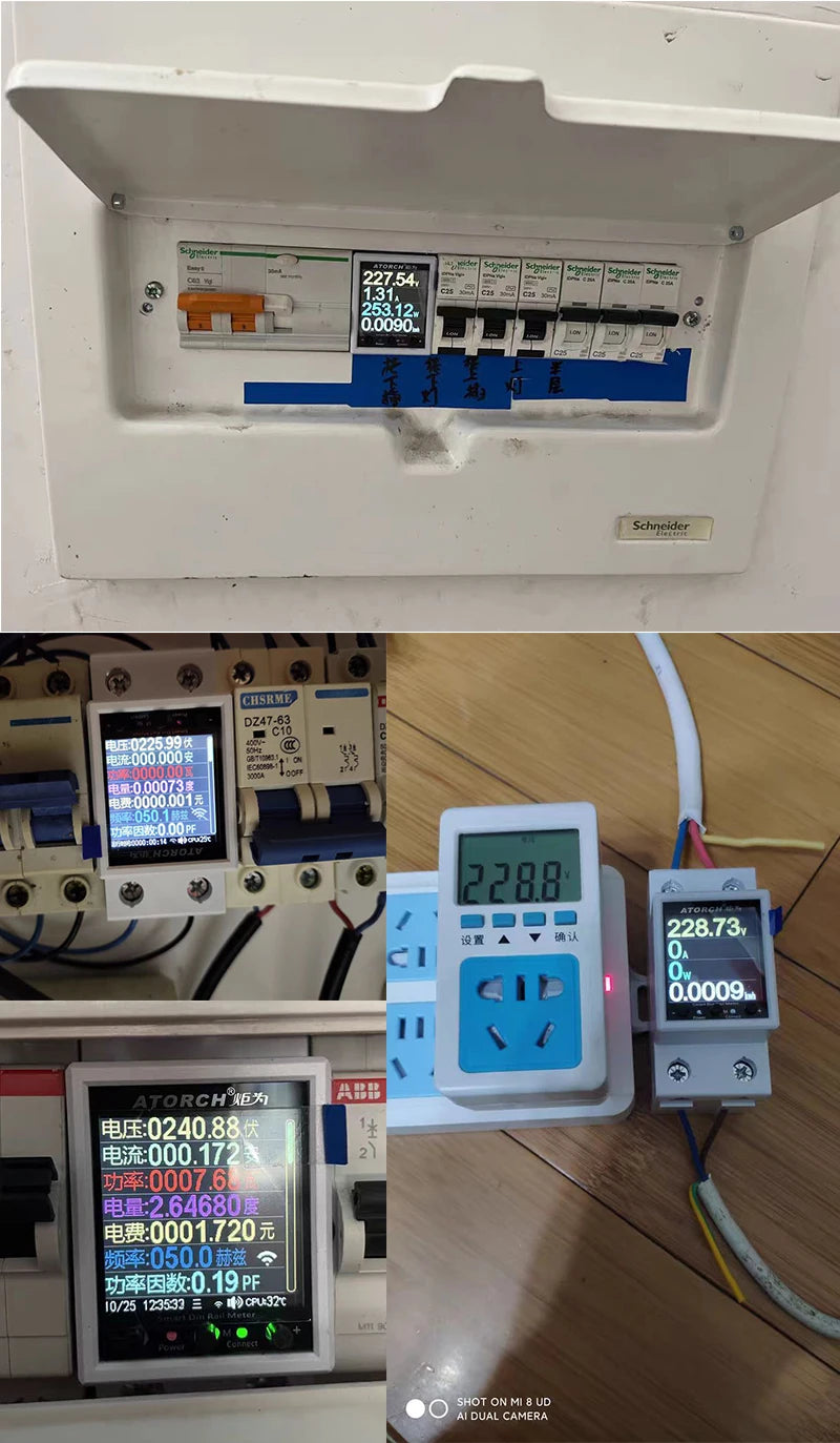 100A „Tuya WiFi“ DIN bėgelio galios ir energijos skaitiklis AC50–320V išmanusis elektros energijos skaitiklis skaitmeninis ekranas su įtampos kreive ir ampermetras GR2PW