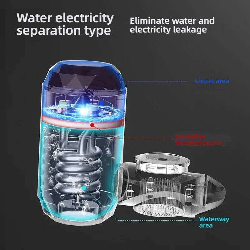 3000W Instant Hot Water Heater Faucet Electric Tankless for Kitchen Fast Heating Tap with Temperature Display