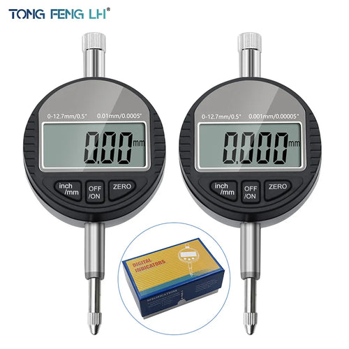 0,01 mm / 0,001 mm skaitmeninis indikatorius, indikatoriai, skaitmeniniai mikrometro valandų tipo indikatoriai, tikslūs komparatoriai, matavimo prietaisai