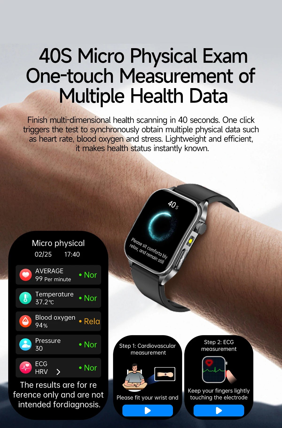 2026 m. Naujas dirbtinio intelekto mokslas Diagnostika EKG Sveikata Išmanusis laikrodis Vyrams Kraujospūdis Lipidai Šlapimo rūgštis Lazerinė terapija Sveikata Išmanioji apyrankė Vyrams