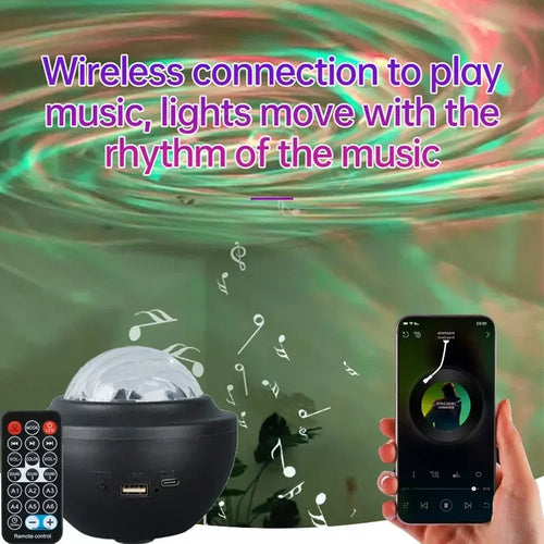 „Galaxy Star“ projektoriaus naktinė lemputė, 360° besisukanti LED lempa, „Bluetooth“ grotuvas, nuotolinio valdymo pultas, miegamasis, vestuvių dekoravimas, vaikų dovanos