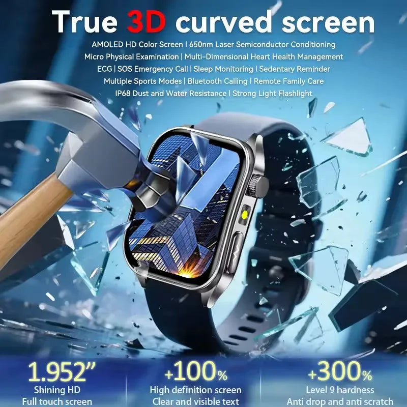 2026 m. Naujas dirbtinio intelekto mokslas Diagnostika EKG Sveikata Išmanusis laikrodis Vyrams Kraujospūdis Lipidai Šlapimo rūgštis Lazerinė terapija Sveikata Išmanioji apyrankė Vyrams