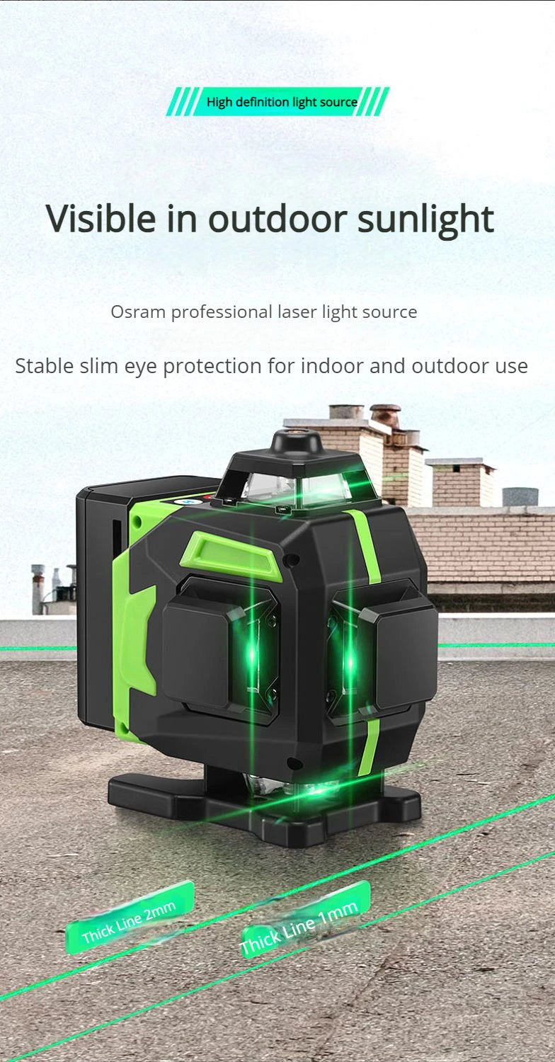 16 Lines Laser Level Green Line SelfLeveling 360 Horizontal And Vertical Professional Building Mini Laser Level