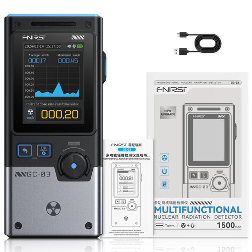 GC-03 elektromagnetinės spinduliuotės detektorius, elektrinis magnetinio lauko stiprumo radijo dažnių monitorius, signalizacijos įrašas, branduolinis Geigerio skaitiklis