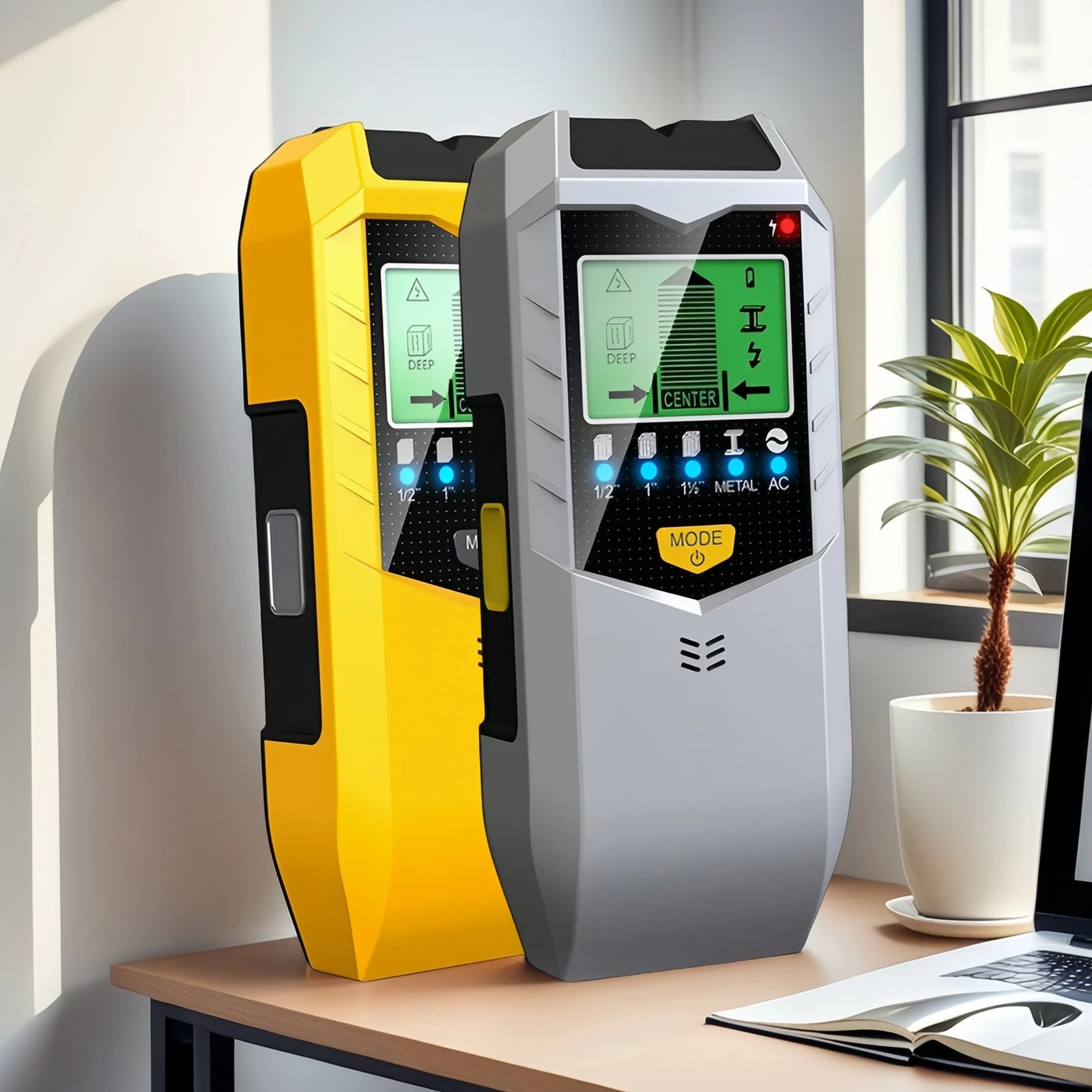 Многофункциональный ручной металлоискатель 5-в-1 для поиска металла, проводов, деревянных балок и электрических токов, точный инструмент для измерения параметров стен.