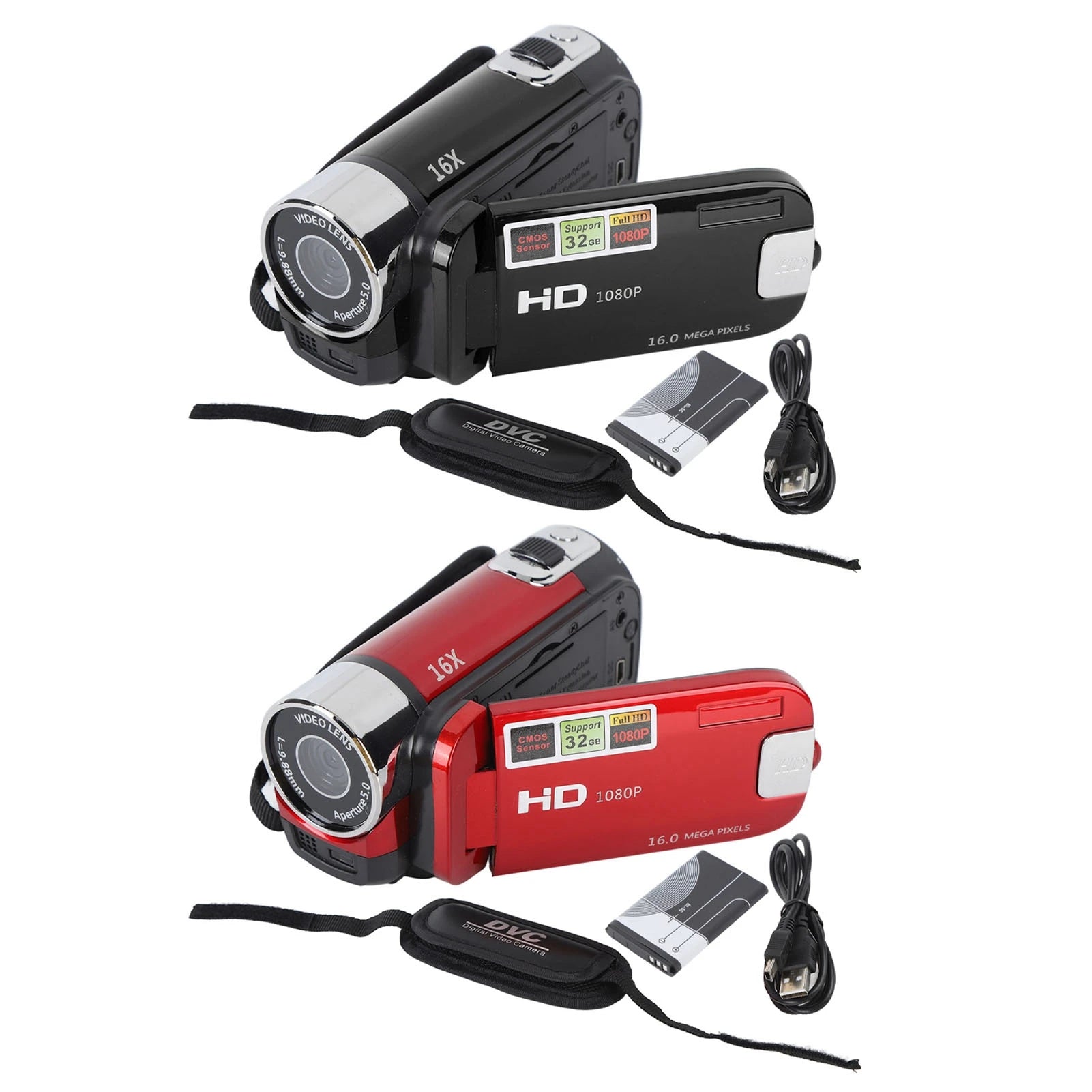 4K 48MP Ultra HD Digital Camcorder 2.7in 180° Rotatable Screen 16X Digital Zoom Video Camera for Vlogging Travel with USB Cable