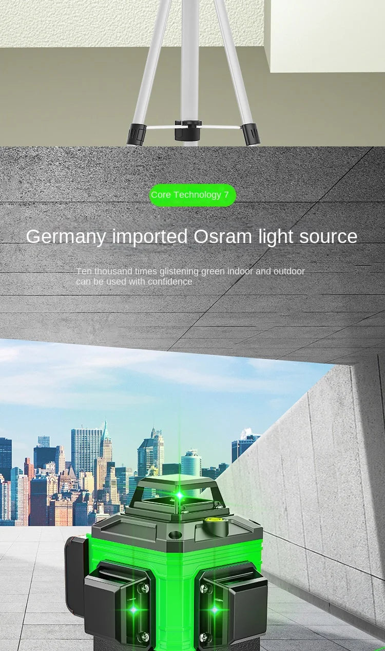 3D/4D nivel a laser 12/16 Lines Laser Level 3° Self-leveling Machine Battery Leveling Tool Vertical Horizontal Lazer Levels