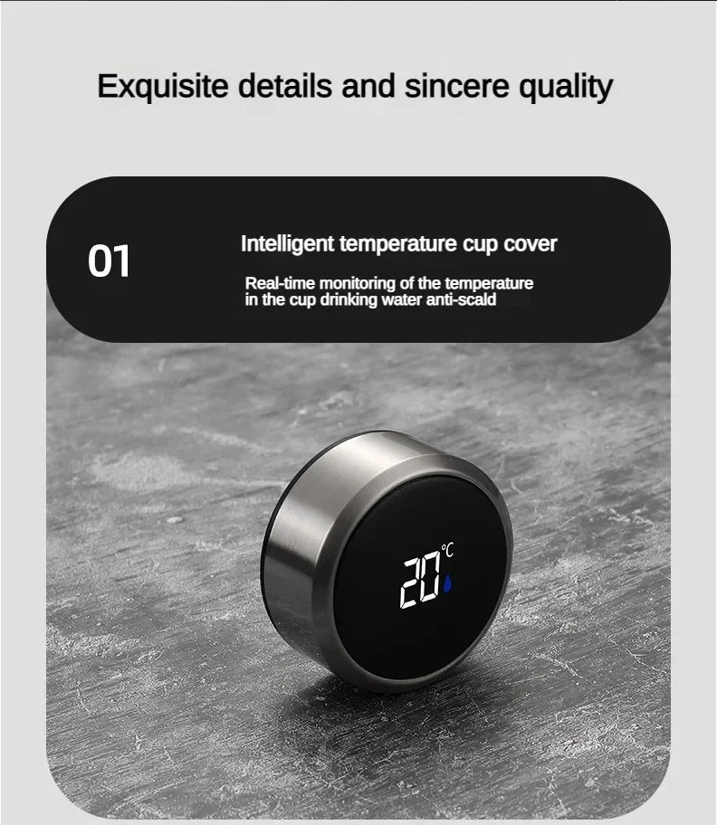 500 ml – 1 litro nerūdijančio plieno termosas su LED temperatūros ekranu, „Sus304“ arbatos ir vandens butelis, termosas, nešiojami puodeliai