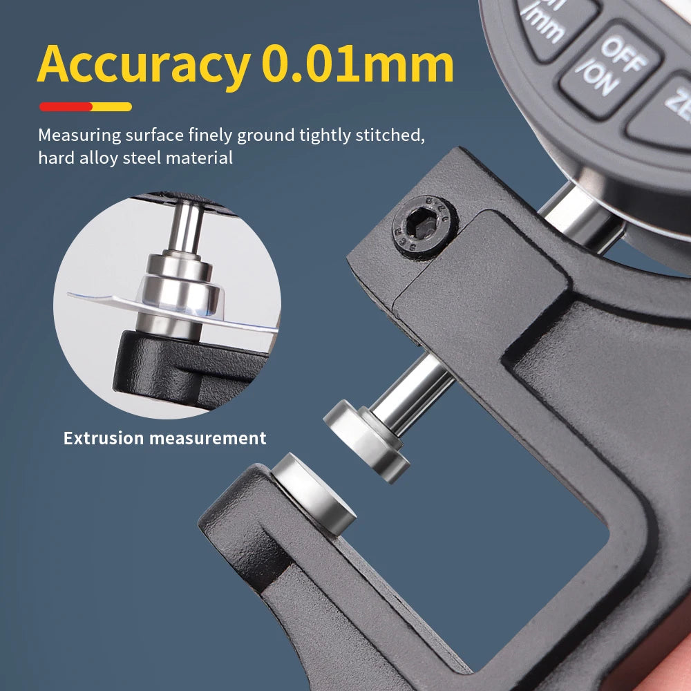 0.01mm/0.001mm Digital Thickness Gauge High-precision LCD Screen Electronic Percentage Micrometer Thickness Meter Measuring Tool