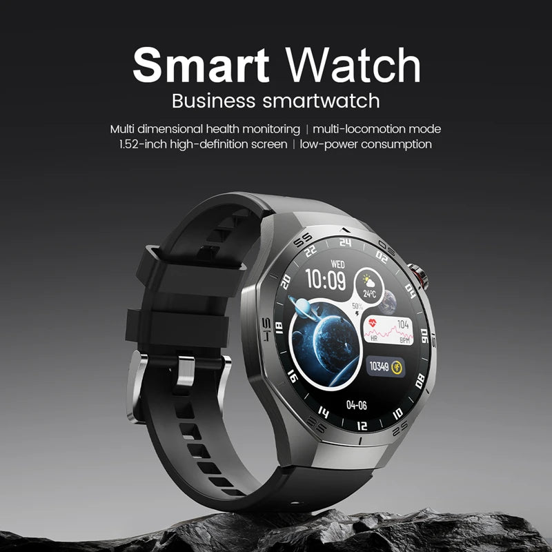 2025 New Pro Smart Watch Men HD AMOLED Screen GPS Motion trajectory HeartRate Bluetooth Call 1.52" SmartWatch IP68 For Huawei
